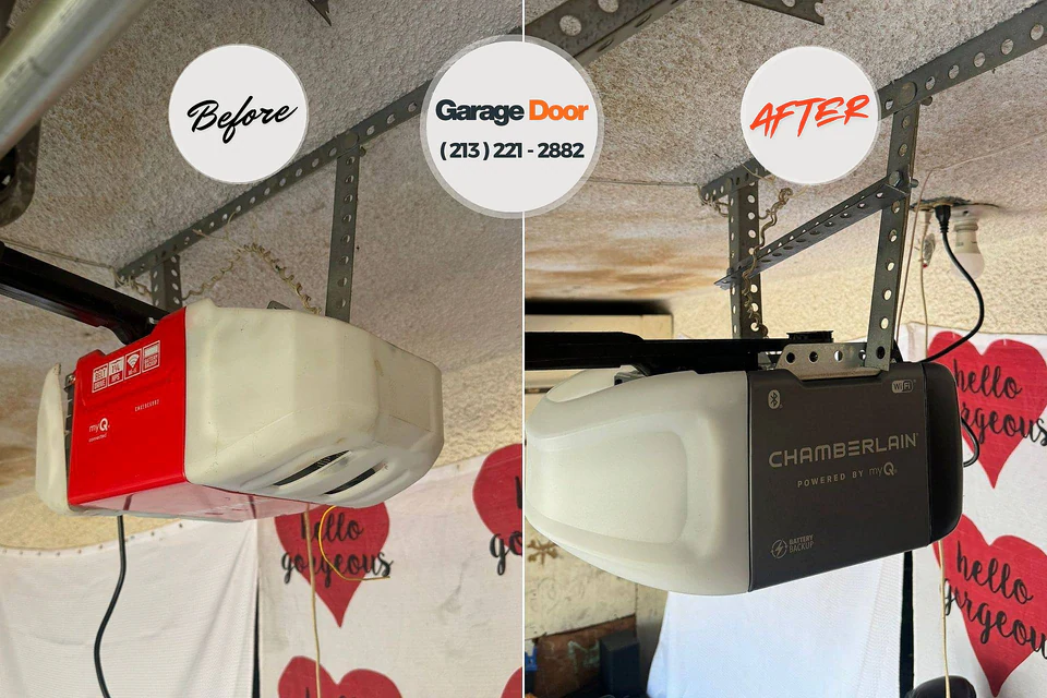 Before and after: garage door repair St. Augusta, MN